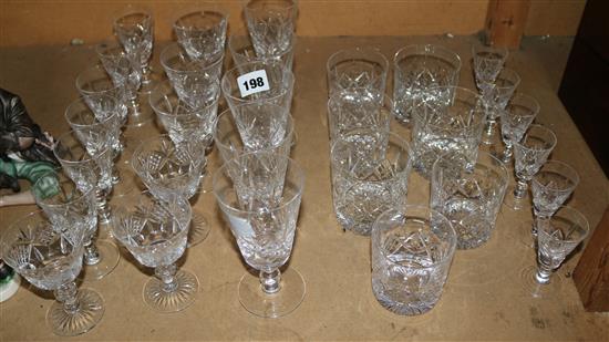 A suite of Stuart Glengarry crystal drinking glasses